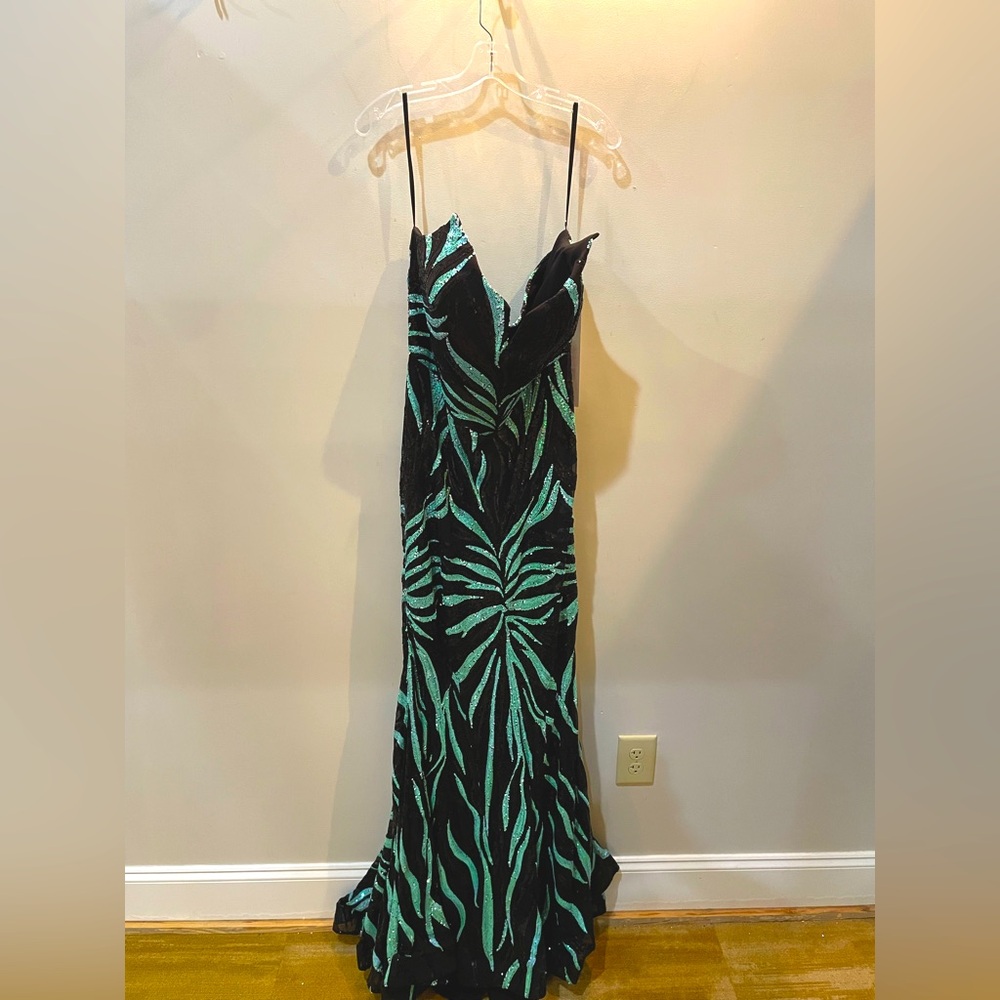 Black and Mint formal gown